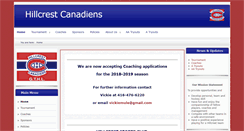 Desktop Screenshot of hillcrestcanadiens.com